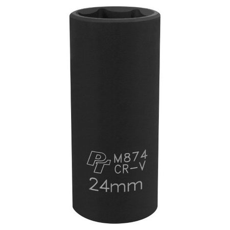 PERFORMANCE TOOL 1/2 In Dr. Deep Impact Socket 24Mm Socket Dp Imp 2, M874 M874